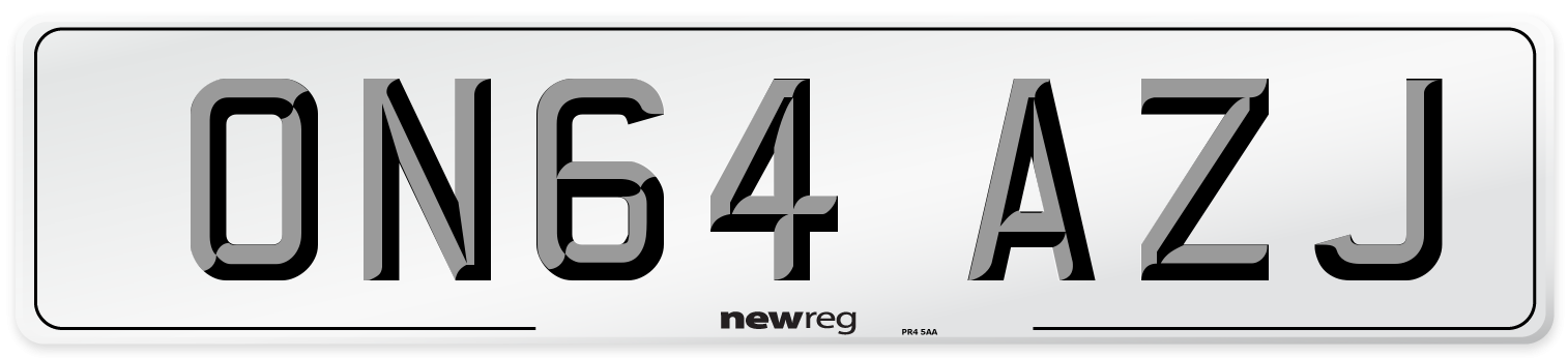 ON64 AZJ Number Plate from New Reg